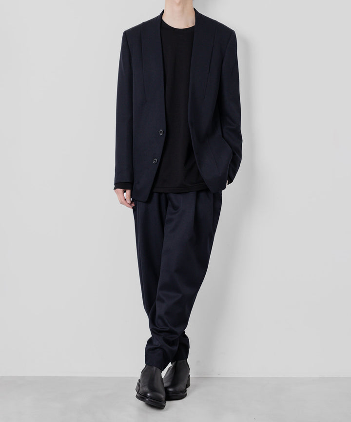 【ato】ato(アトウ)のWOOL TWILL NO COLLAR JACKET - NAVY 公式通販サイトsession福岡セレクトショップ