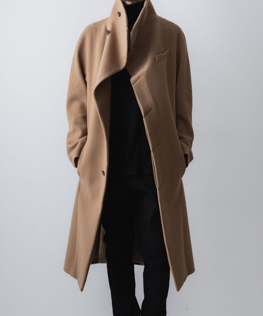 ato(アトウ)のENGLAND LAMB MELTON STAND COLLAR COAT - D.BEIGEの公式通販サイトsession福岡セレクトショップ