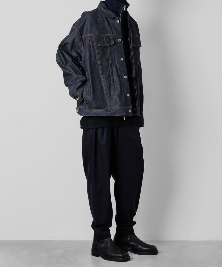 ato(アトウ)のWOOL 2TACK TAPERED PANTSのNAVY