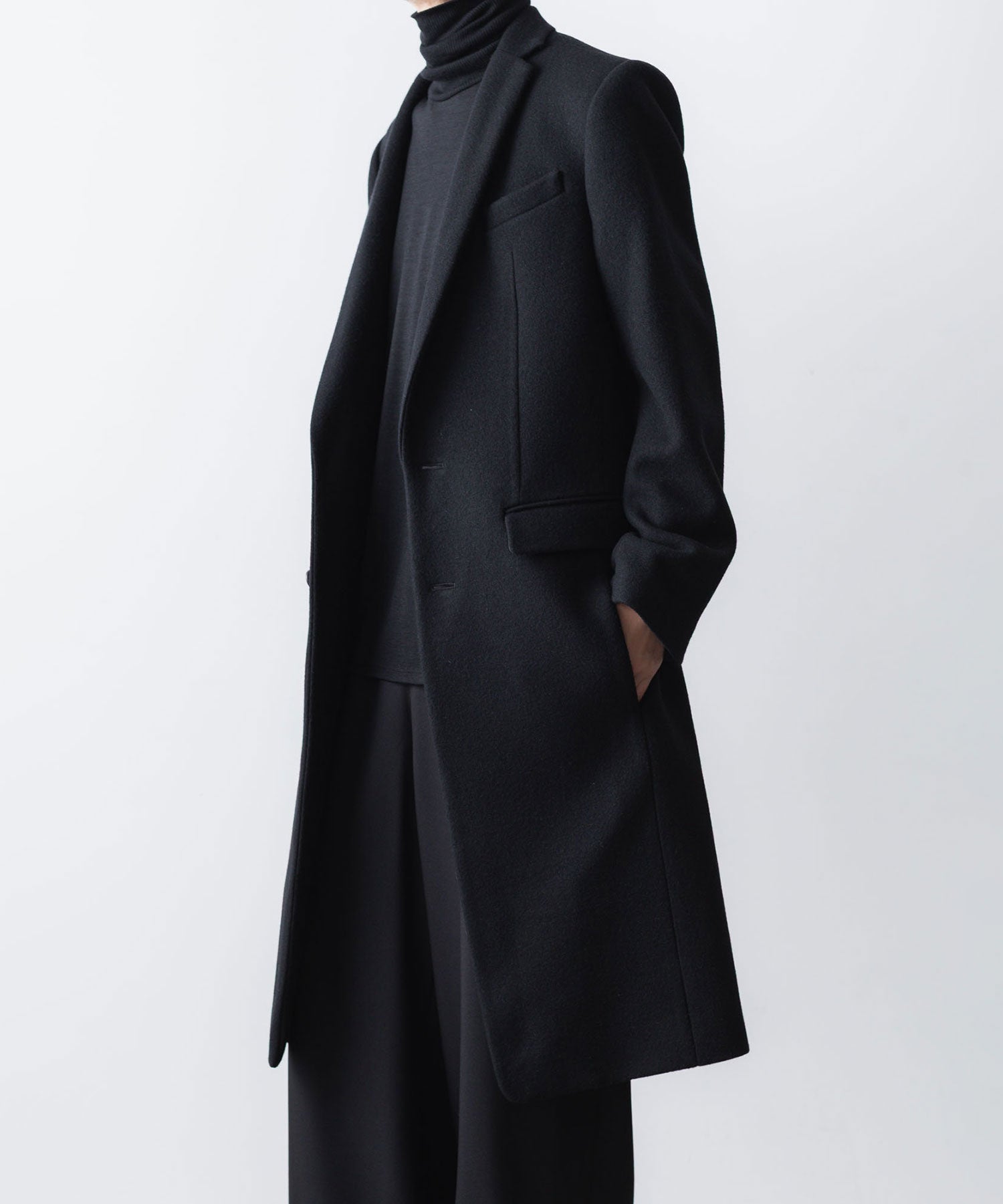 ato(アトウ)のENGLAND LAMB CHESTERFIELD COAT - BLACKの公式通販サイトsession福岡セレクトショップ