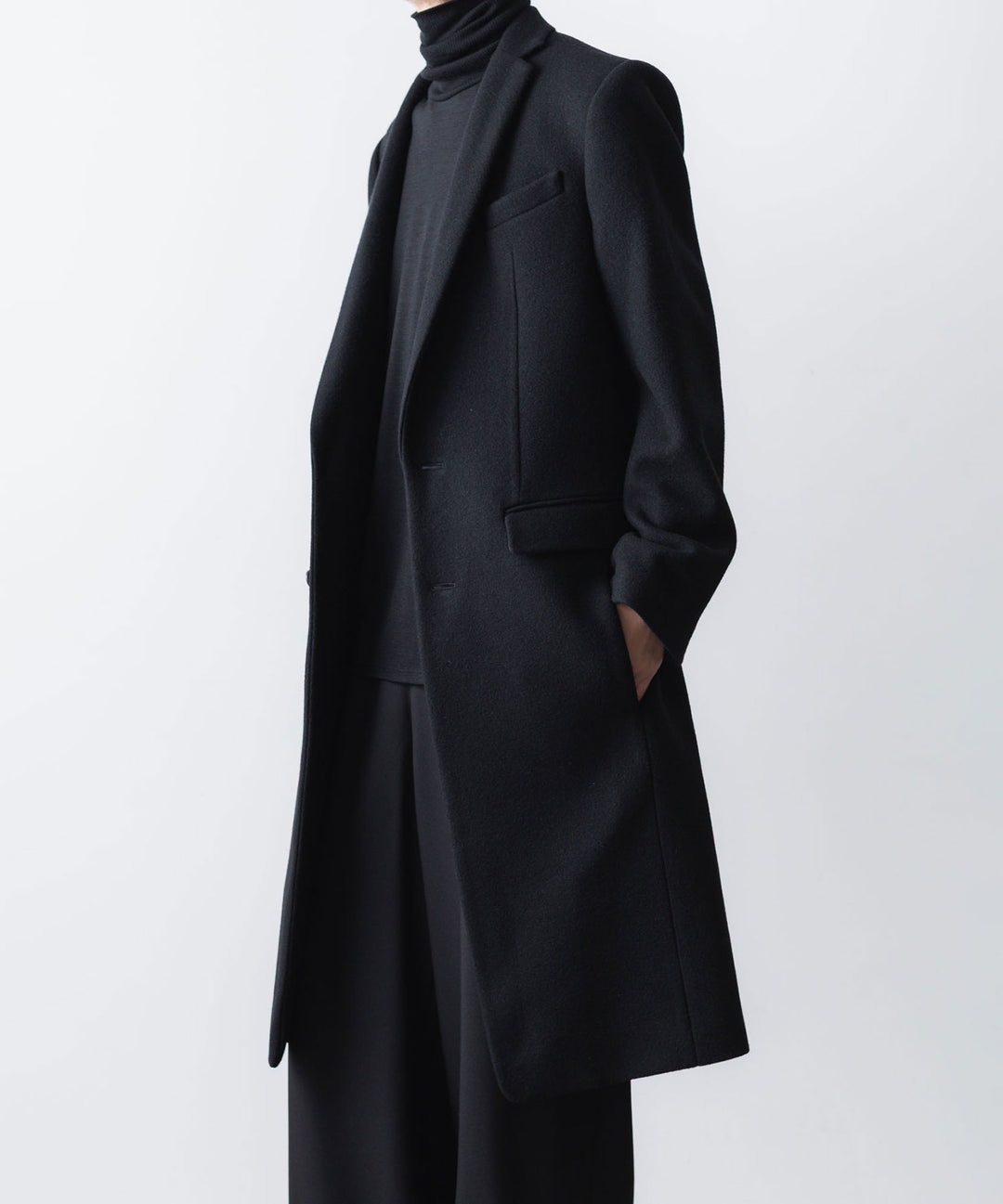 ato(アトウ)のENGLAND LAMB CHESTERFIELD COAT - BLACKの公式通販サイトsession福岡セレクトショップ