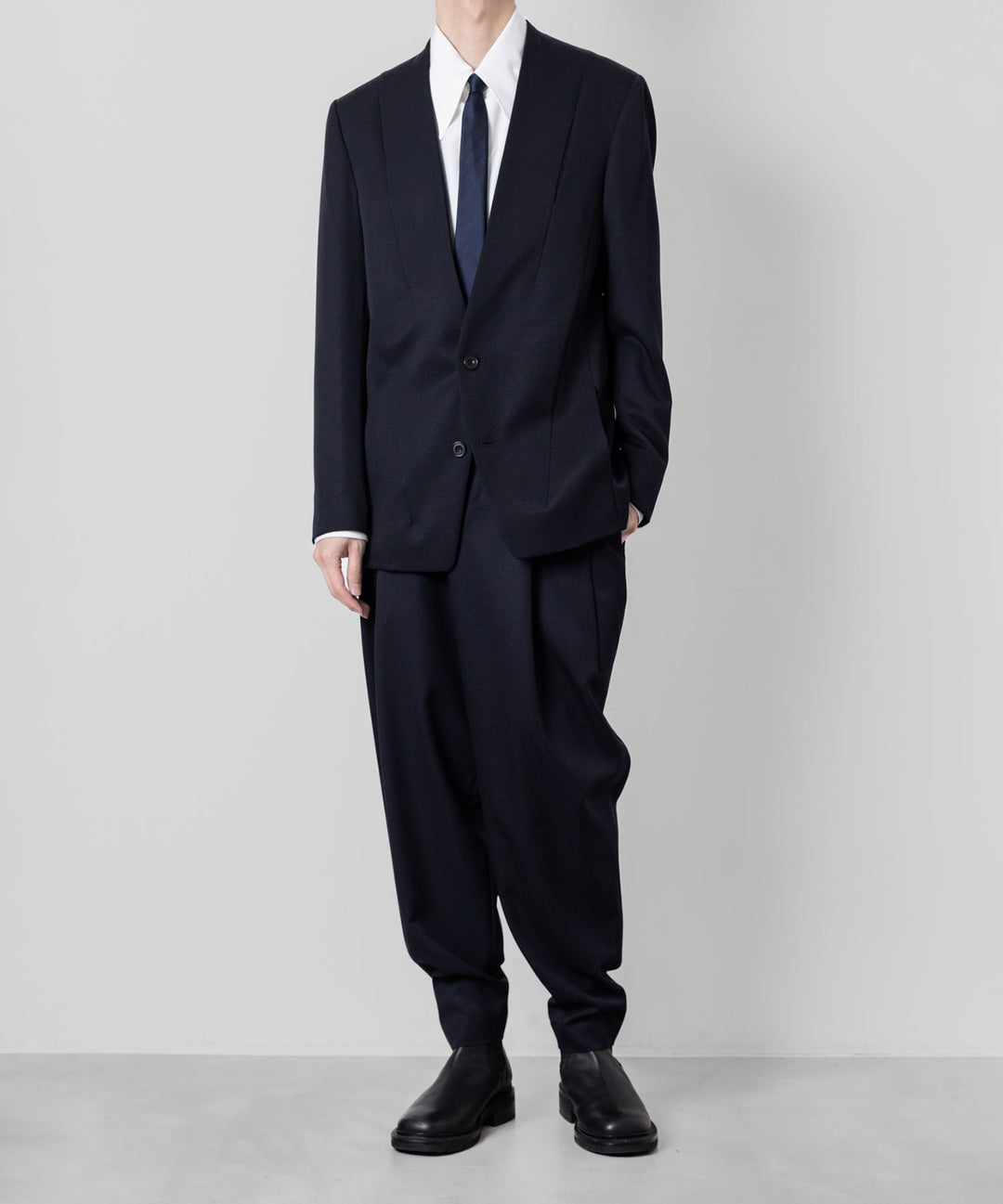【ato】ato(アトウ)のWOOL TWILL NO COLLAR JACKET - NAVY 公式通販サイトsession福岡セレクトショップ