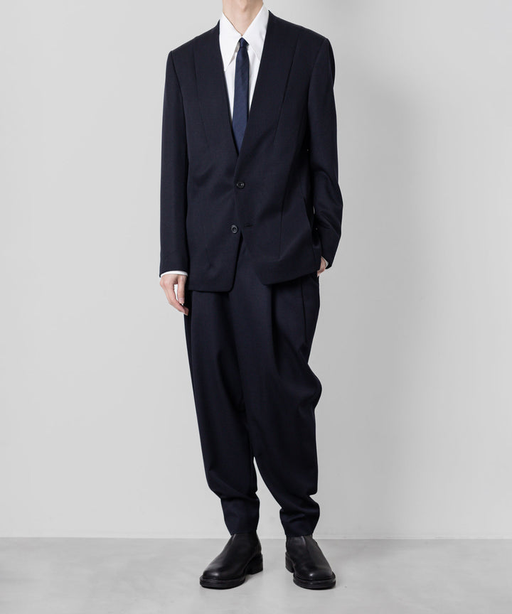 【ato】ato(アトウ)のWOOL TWILL NO COLLAR JACKET - NAVY 公式通販サイトsession福岡セレクトショップ