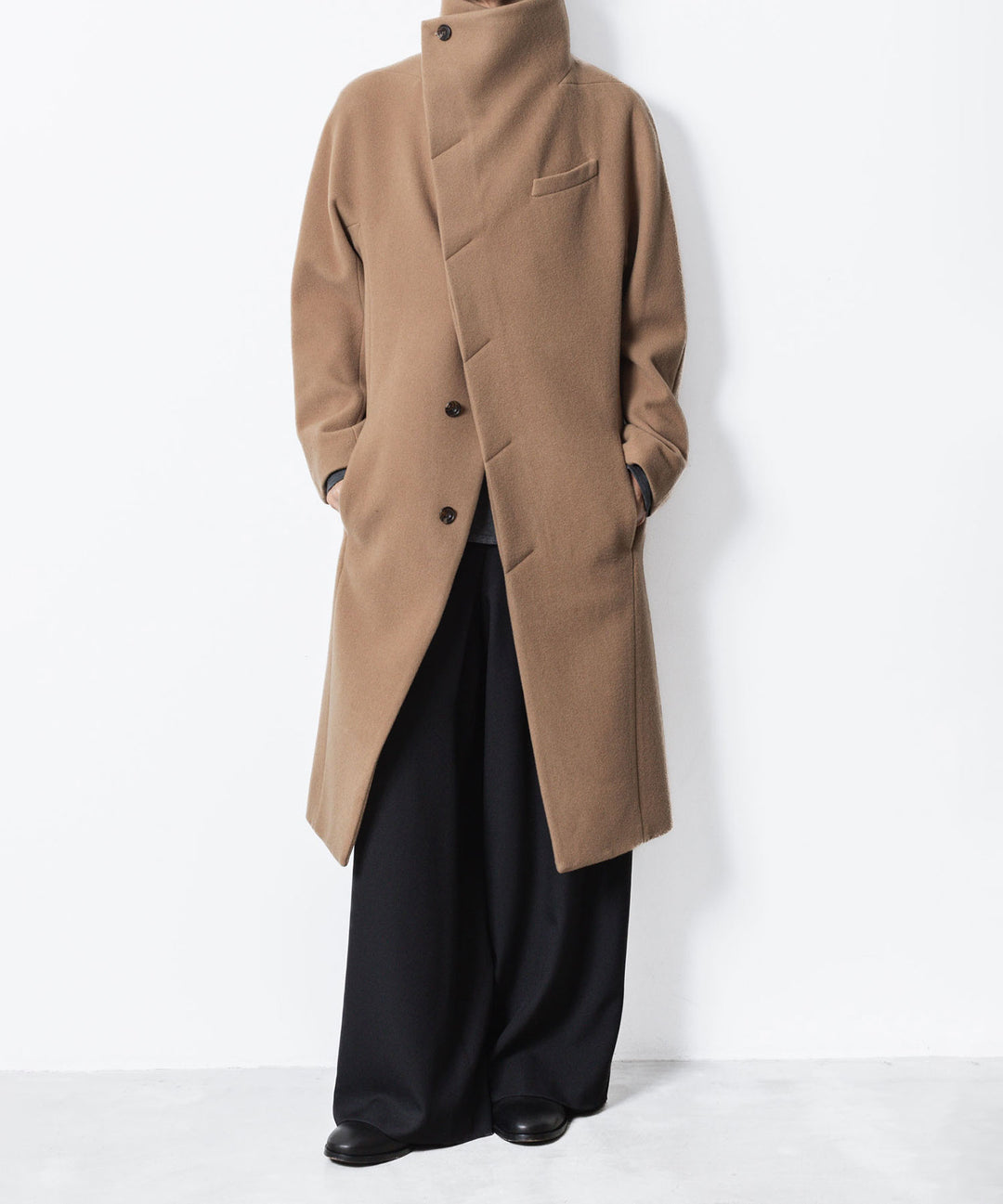 ato(アトウ)のENGLAND LAMB MELTON STAND COLLAR COAT - D.BEIGEの公式通販サイトsession福岡セレクトショップ