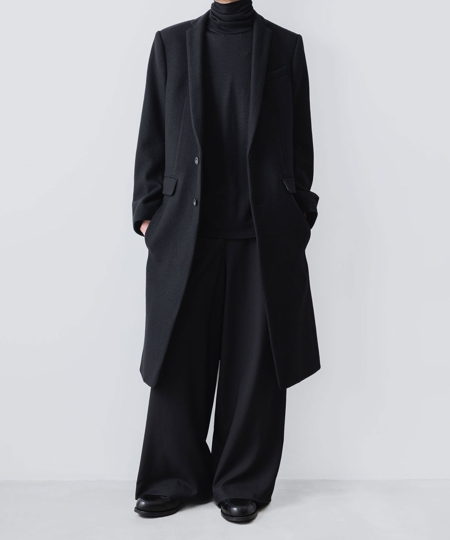 ato(アトウ)のENGLAND LAMB CHESTERFIELD COAT - BLACKの公式通販サイトsession福岡セレクトショップ