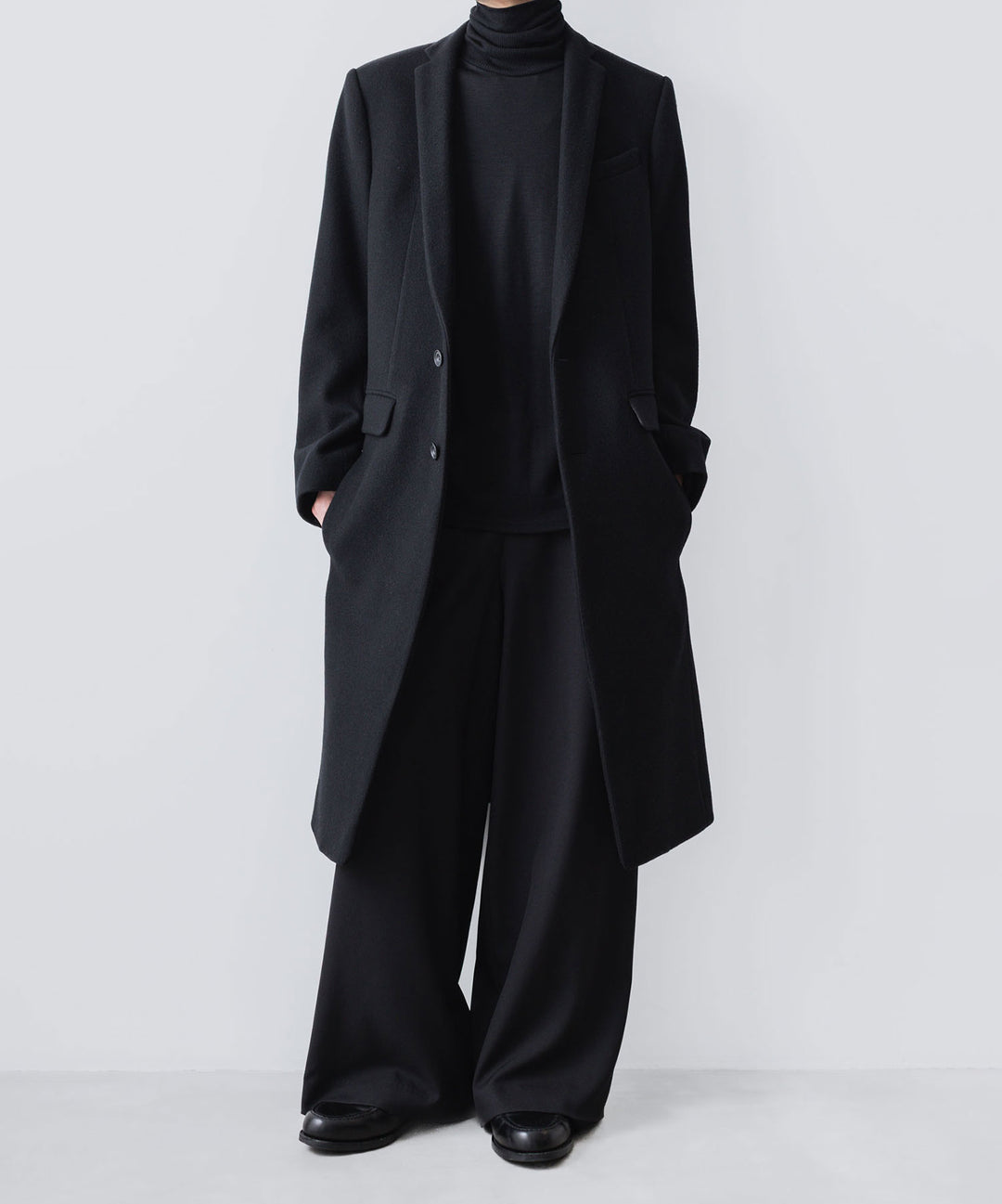ato(アトウ)のENGLAND LAMB CHESTERFIELD COAT - BLACKの公式通販サイトsession福岡セレクトショップ