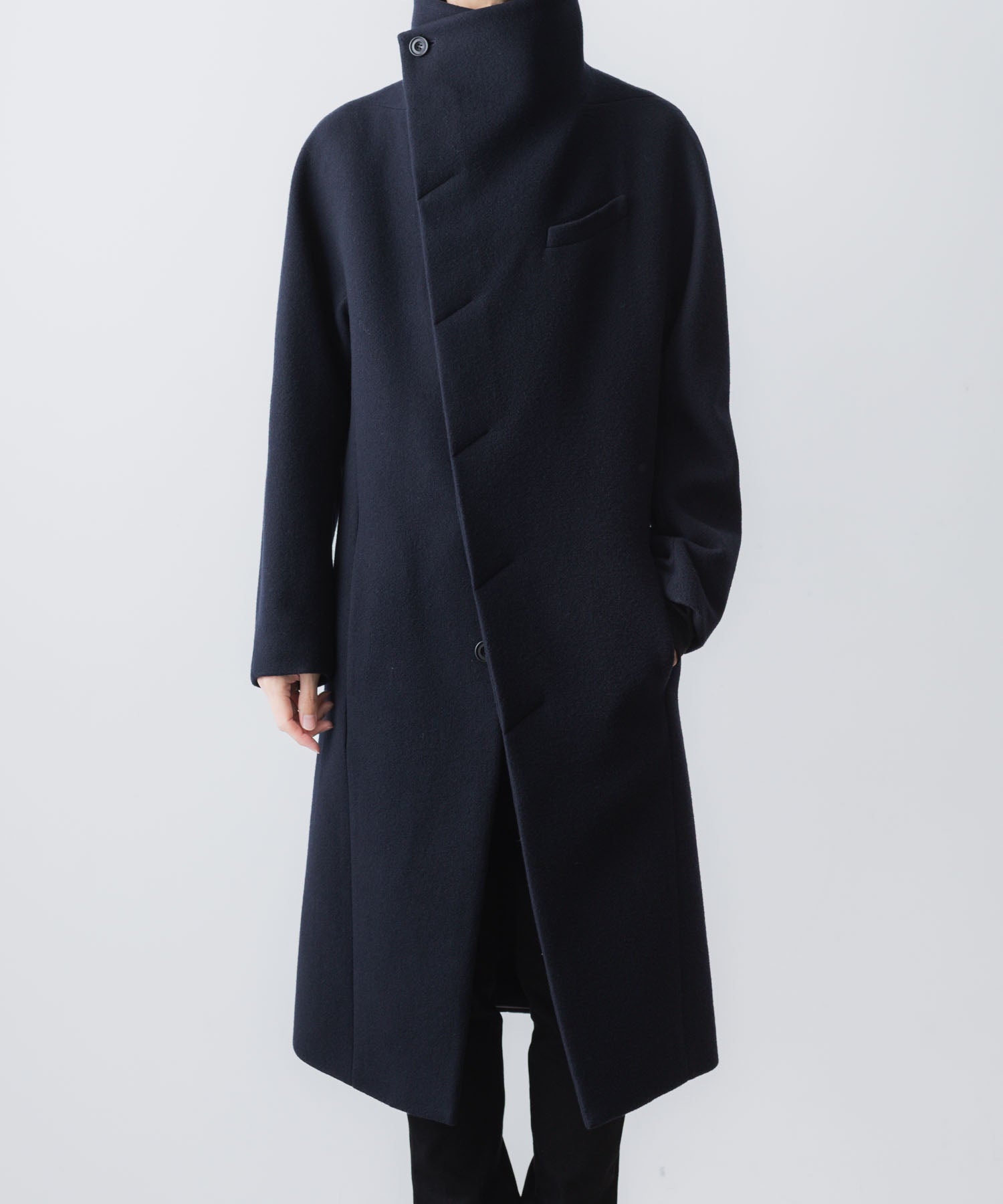ato(アトウ)のENGLAND LAMB MELTON STAND COLLAR COAT -  NAVYの公式通販サイトsession福岡セレクトショップ