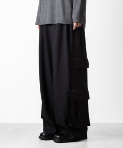 ato(アトウ)のDOUBLE POCKET WIDE PANTS - BLACKの公式通販サイトsession福岡セレクトショップ