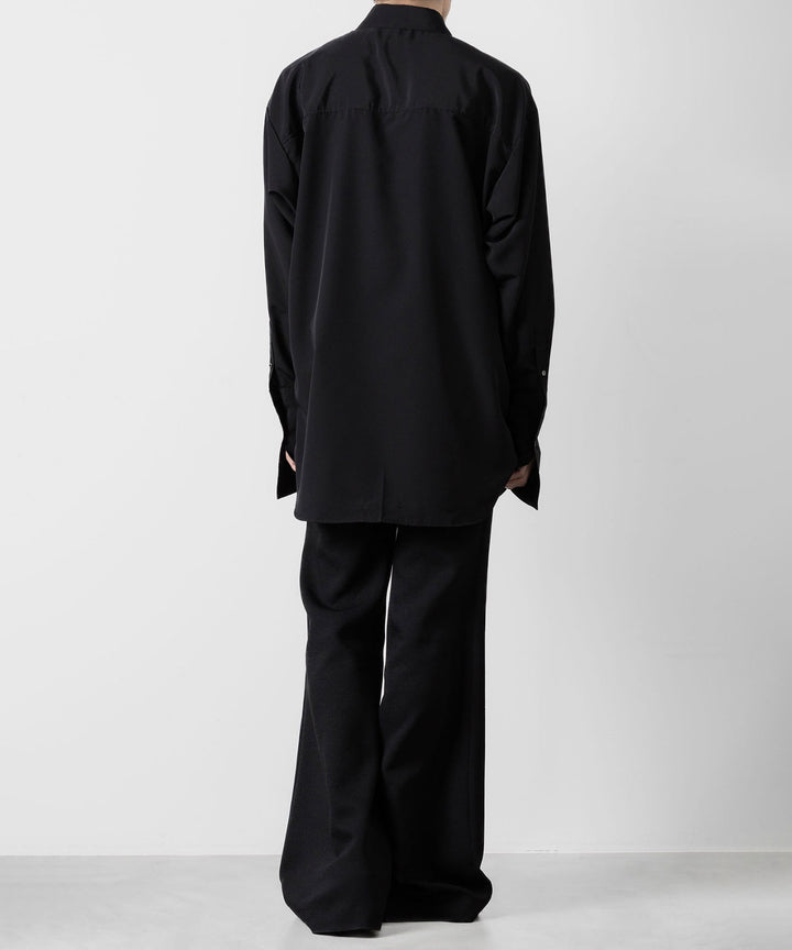 ato(アトウ)のOVERSIZED DOUBLE CUFFS SHIRT - BLACKの公式通販サイトsession福岡セレクトショップ