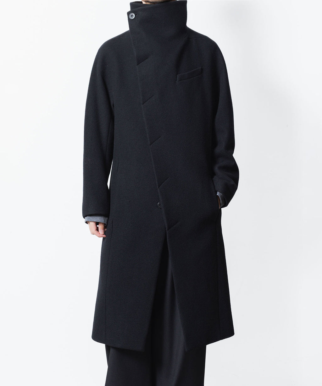 ato(アトウ)のENGLAND LAMB MELTON STAND COLLAR COAT - BLACKの公式通販サイトsession福岡セレクトショップ