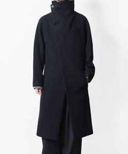ato】ENGLAND LAMB MELTON STAND COLLAR COAT - BLACK | 公式通販