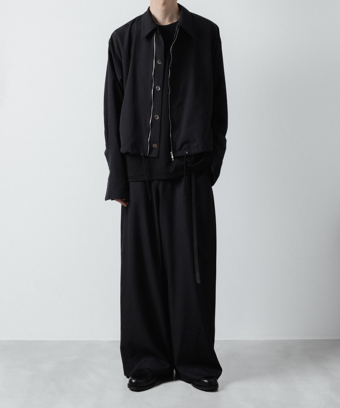 ato(アトウ)のDOUBLE CUFFS ZIP SHIRT - BLACKの公式通販サイトsession福岡セレクトショップ