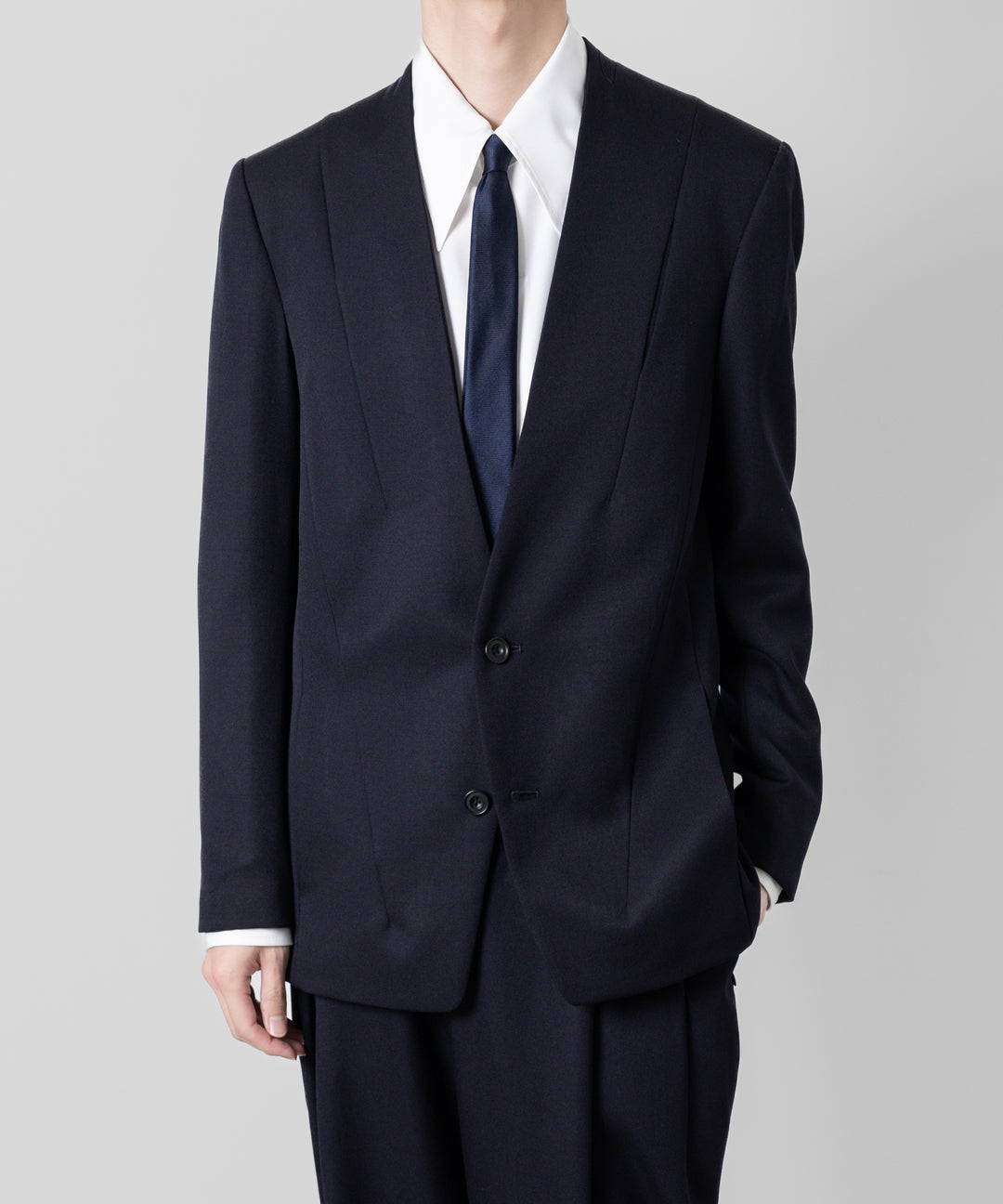 【ato】ato(アトウ)のWOOL TWILL NO COLLAR JACKET - NAVY 公式通販サイトsession福岡セレクトショップ