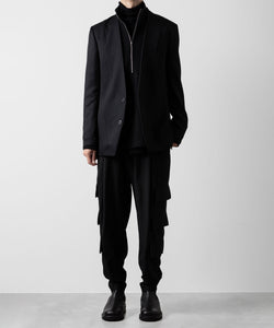 【ato】STAND COLLAR ZIP PULLOVER - BLACK