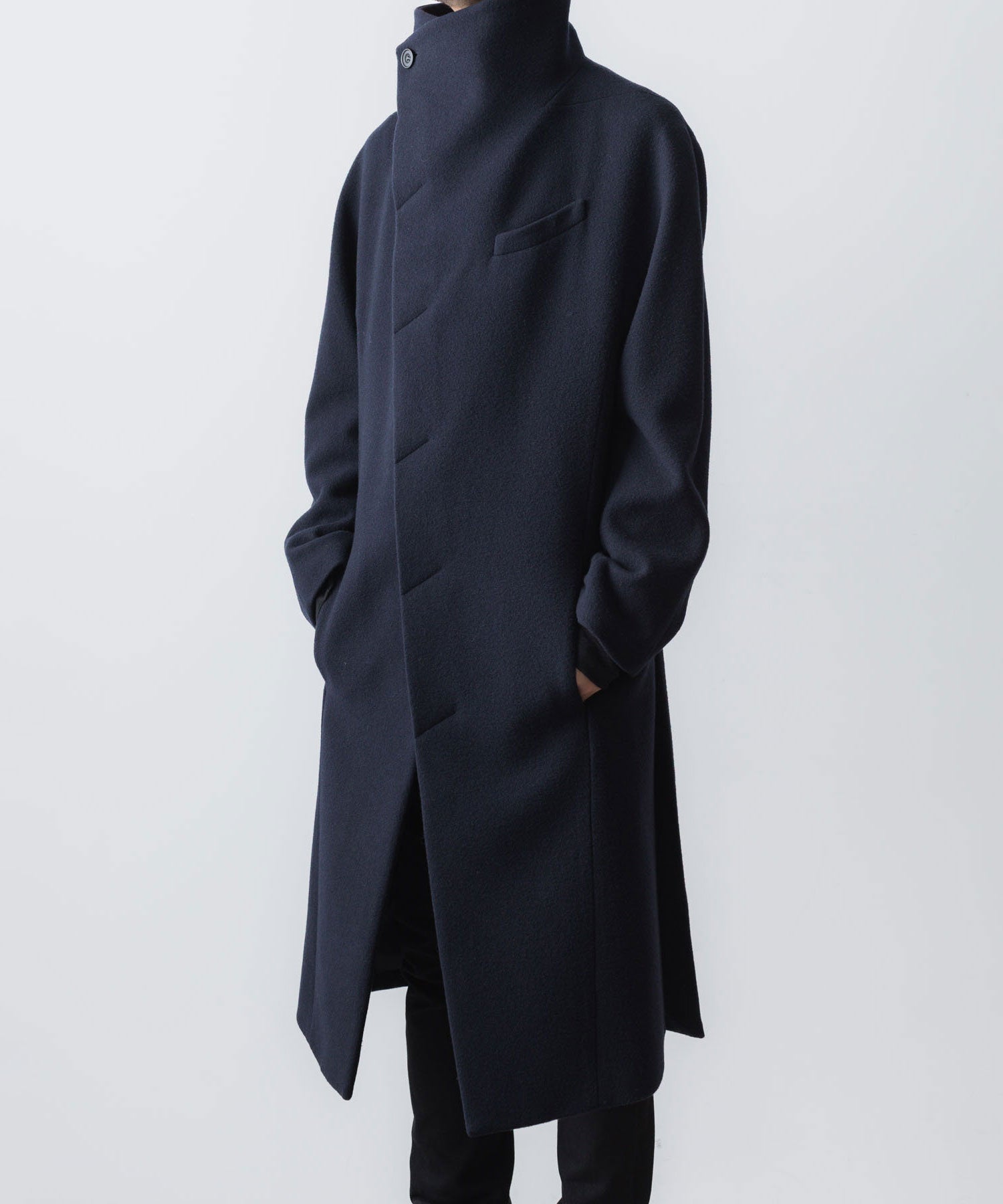 ato(アトウ)のENGLAND LAMB MELTON STAND COLLAR COAT -  NAVYの公式通販サイトsession福岡セレクトショップ