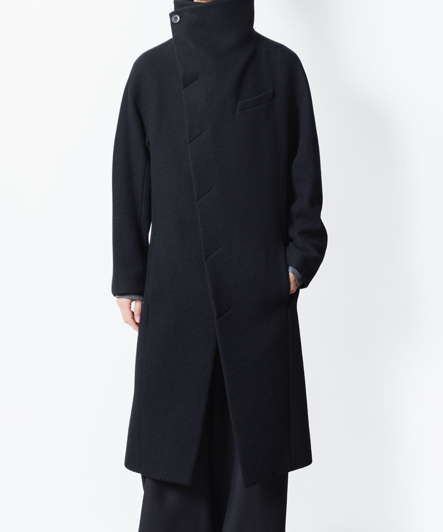 ato(アトウ)のENGLAND LAMB MELTON STAND COLLAR COAT - BLACKの公式通販サイトsession福岡セレクトショップ