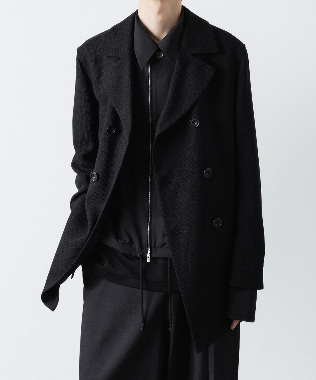 ato(アトウ)のDOUBLE CUFFS ZIP SHIRT - BLACKの公式通販サイトsession福岡セレクトショップ