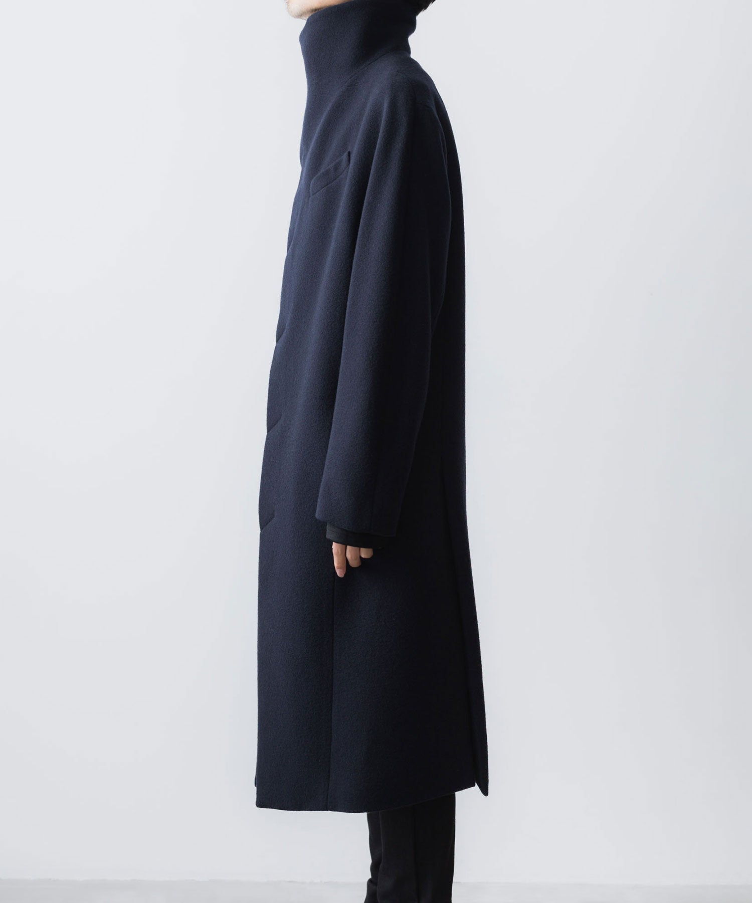 ato(アトウ)のENGLAND LAMB MELTON STAND COLLAR COAT -  NAVYの公式通販サイトsession福岡セレクトショップ