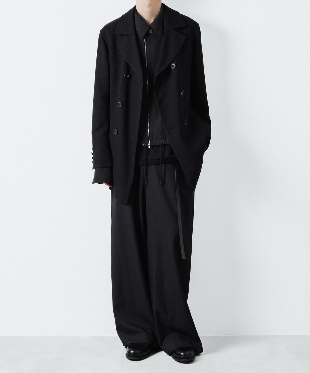 ato(アトウ)のDOUBLE CUFFS ZIP SHIRT - BLACKの公式通販サイトsession福岡セレクトショップ