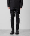 【ato】STRETCH DENIM SARROUEL PANTS - BLACK
