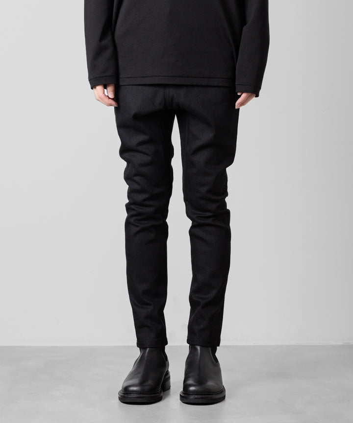 ato(アトウ)のSTRETCH DENIM SARROUEL PANTSのBLACK