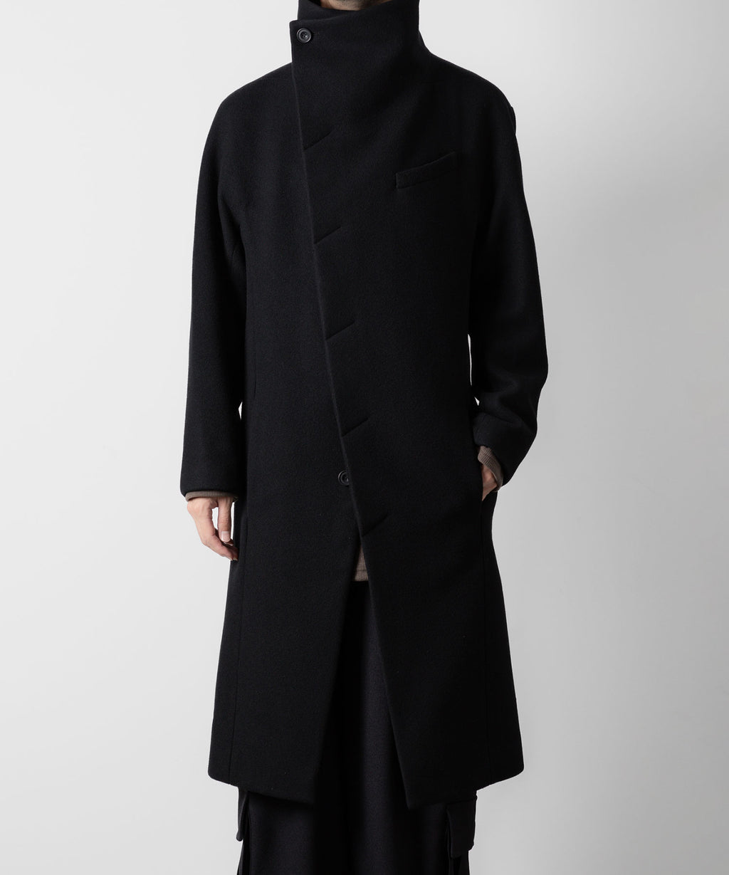 ato(アトウ)のENGLAND LAMB MELTON STAND COLLAR COAT - BLACKの公式通販サイトsession福岡セレクトショップ