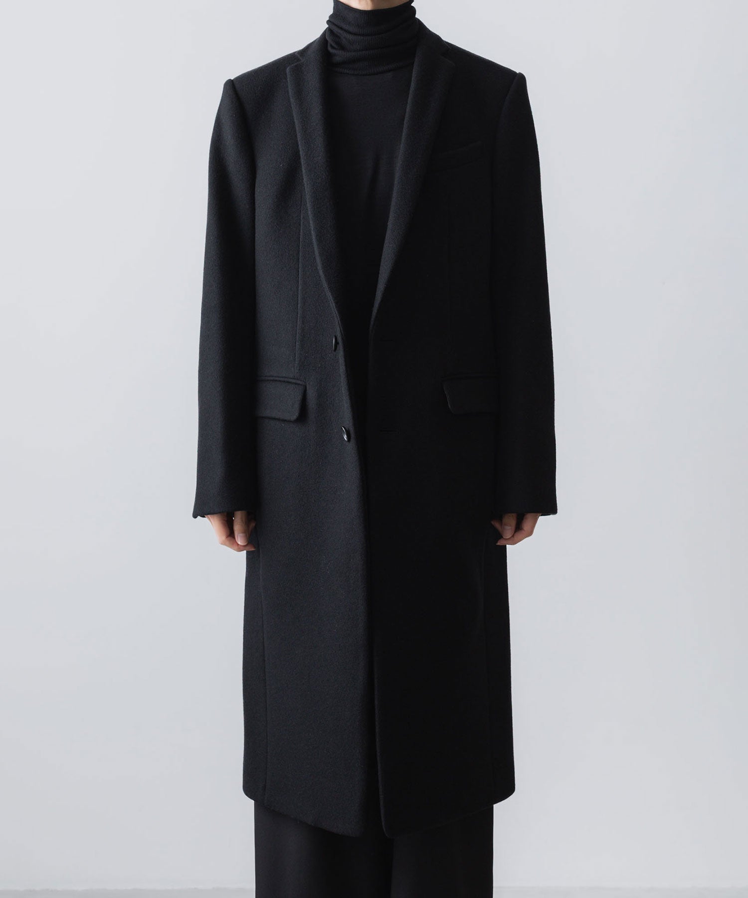 ato(アトウ)のENGLAND LAMB CHESTERFIELD COAT - BLACKの公式通販サイトsession福岡セレクトショップ