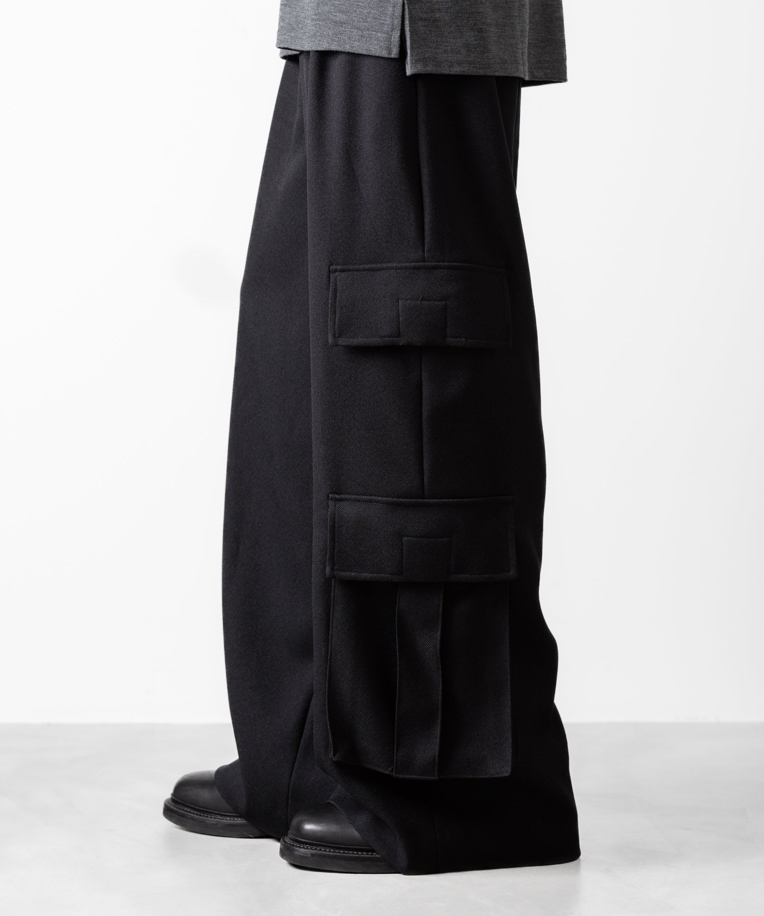 ato(アトウ)のDOUBLE POCKET WIDE PANTS - BLACKの公式通販サイトsession福岡セレクトショップ