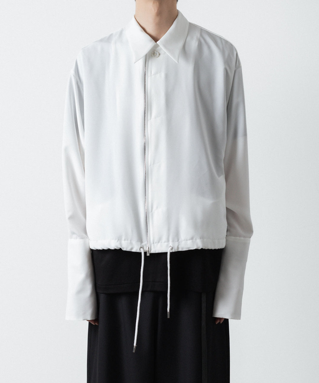 ato(アトウ)のDOUBLE CUFFS ZIP SHIRT - WHITEの公式通販サイトsession福岡セレクトショップ