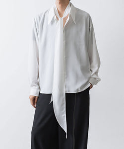 ato Crepe de Chine SCARF SHIRTS/WHITE ATO（アトウ） シャツ Crepe