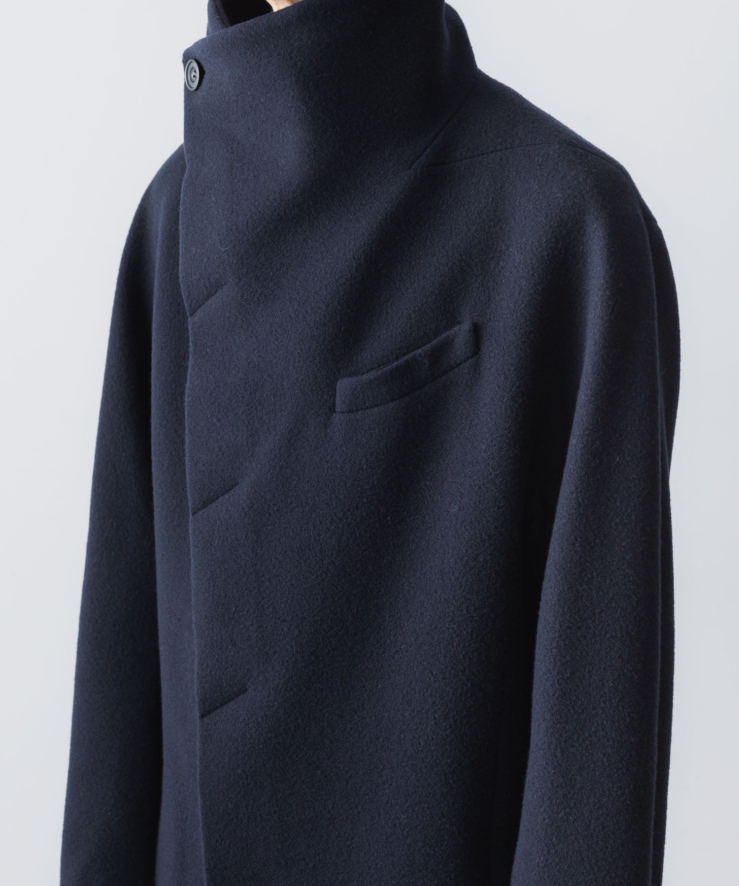 ato(アトウ)のENGLAND LAMB MELTON STAND COLLAR COAT -  NAVYの公式通販サイトsession福岡セレクトショップ