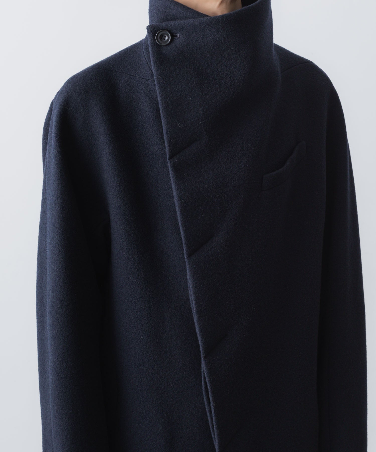ato(アトウ)のENGLAND LAMB MELTON STAND COLLAR COAT -  NAVYの公式通販サイトsession福岡セレクトショップ