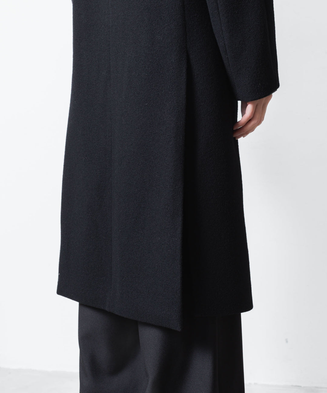 ato(アトウ)のENGLAND LAMB MELTON STAND COLLAR COAT - BLACKの公式通販サイトsession福岡セレクトショップ