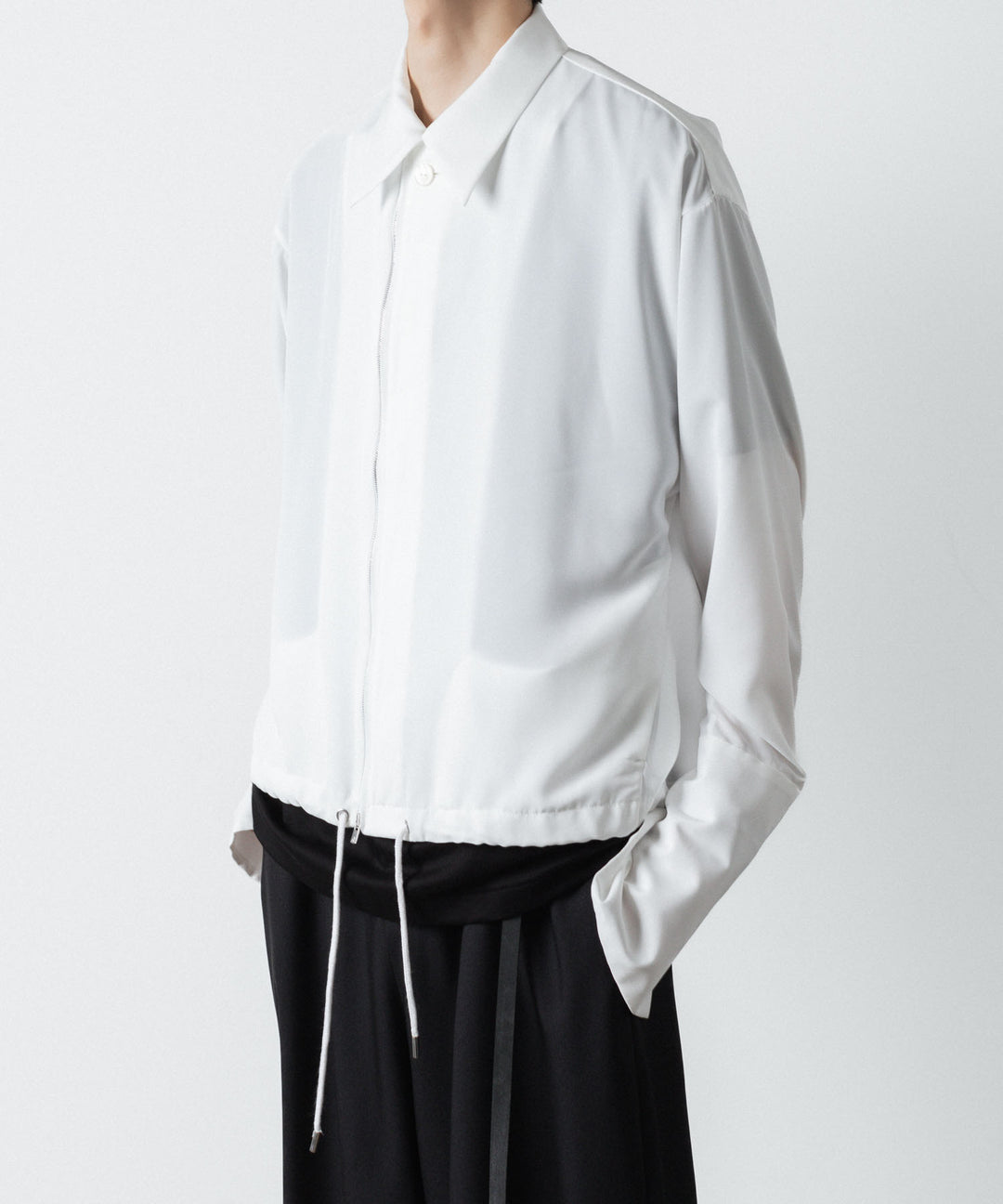 ato(アトウ)のDOUBLE CUFFS ZIP SHIRT - WHITEの公式通販サイトsession福岡セレクトショップ