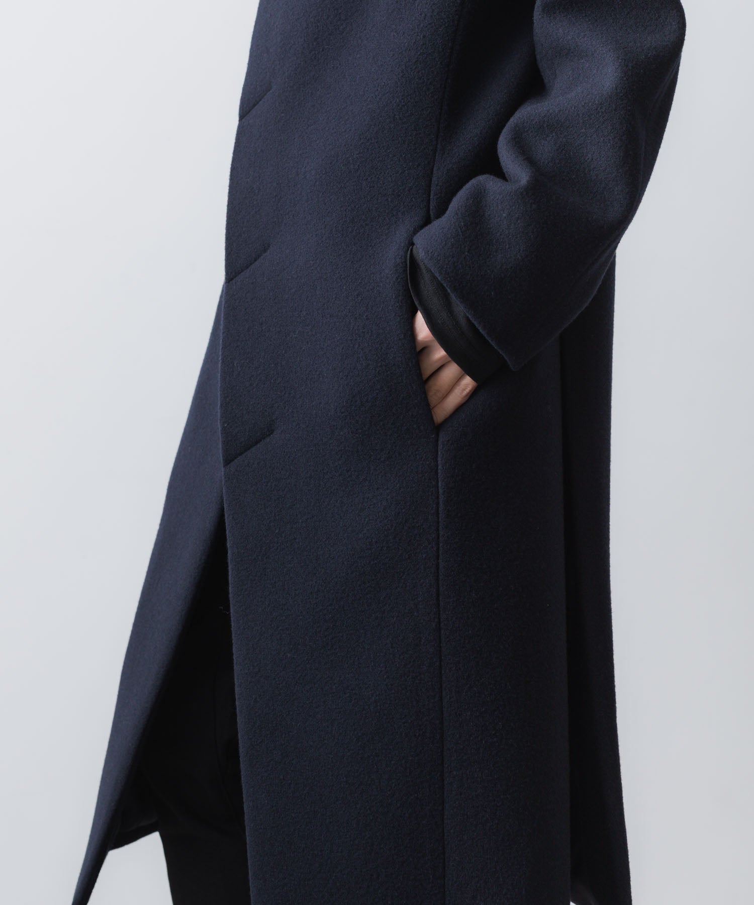 ato(アトウ)のENGLAND LAMB MELTON STAND COLLAR COAT -  NAVYの公式通販サイトsession福岡セレクトショップ