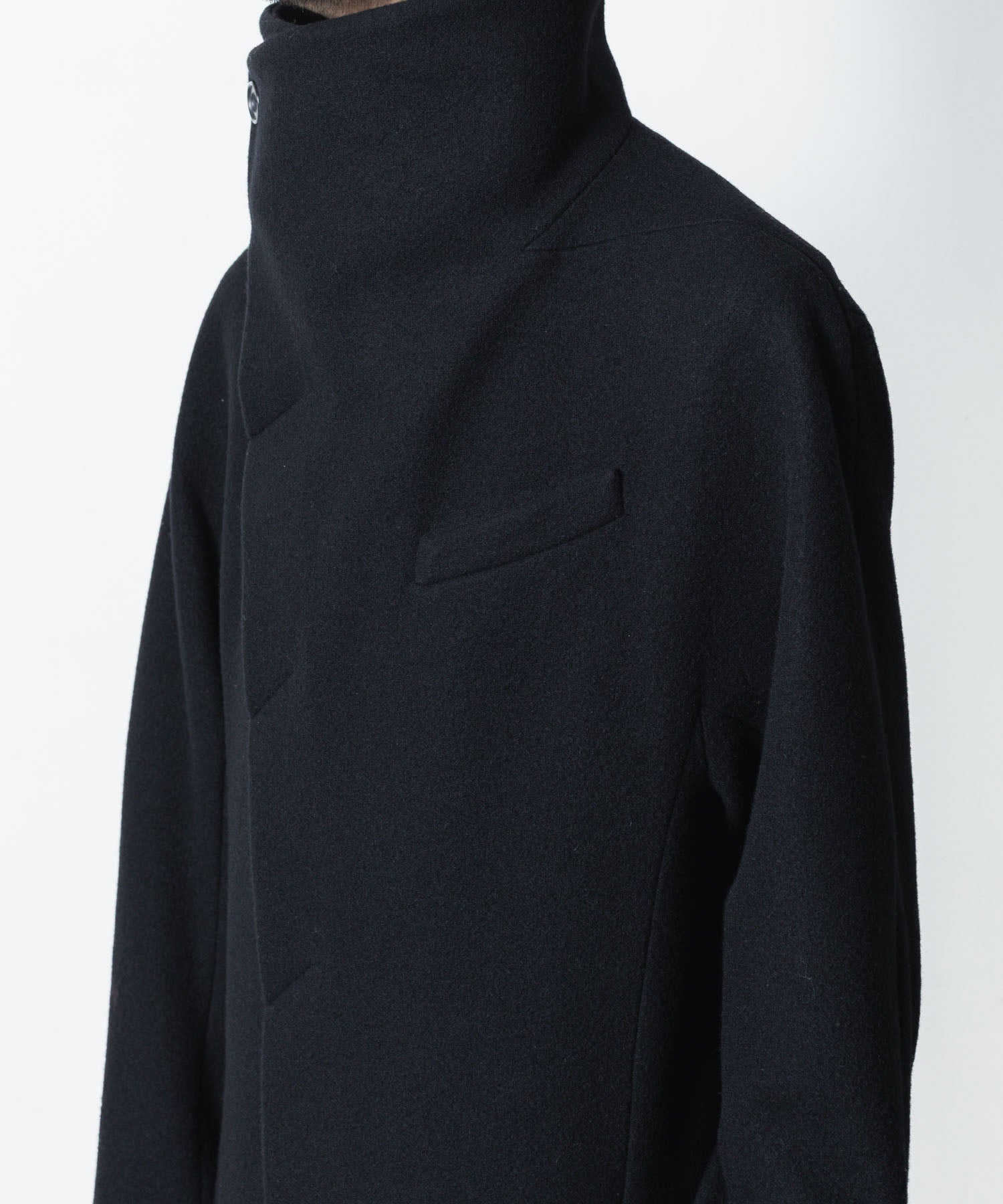 ato(アトウ)のENGLAND LAMB MELTON STAND COLLAR COAT - BLACKの公式通販サイトsession福岡セレクトショップ