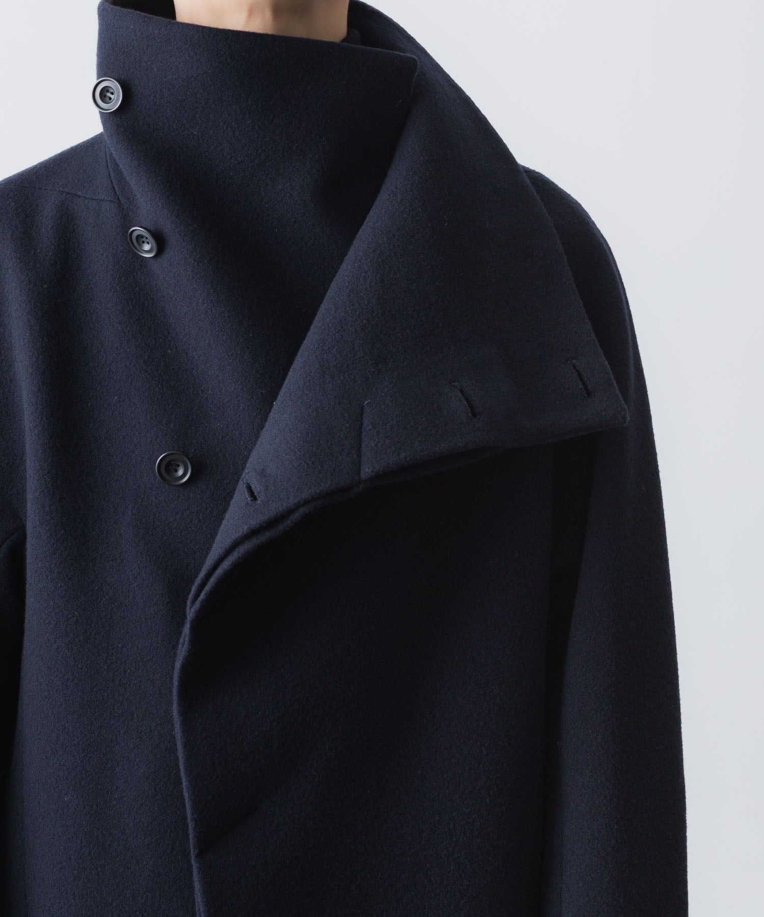 ato(アトウ)のENGLAND LAMB MELTON STAND COLLAR COAT -  NAVYの公式通販サイトsession福岡セレクトショップ