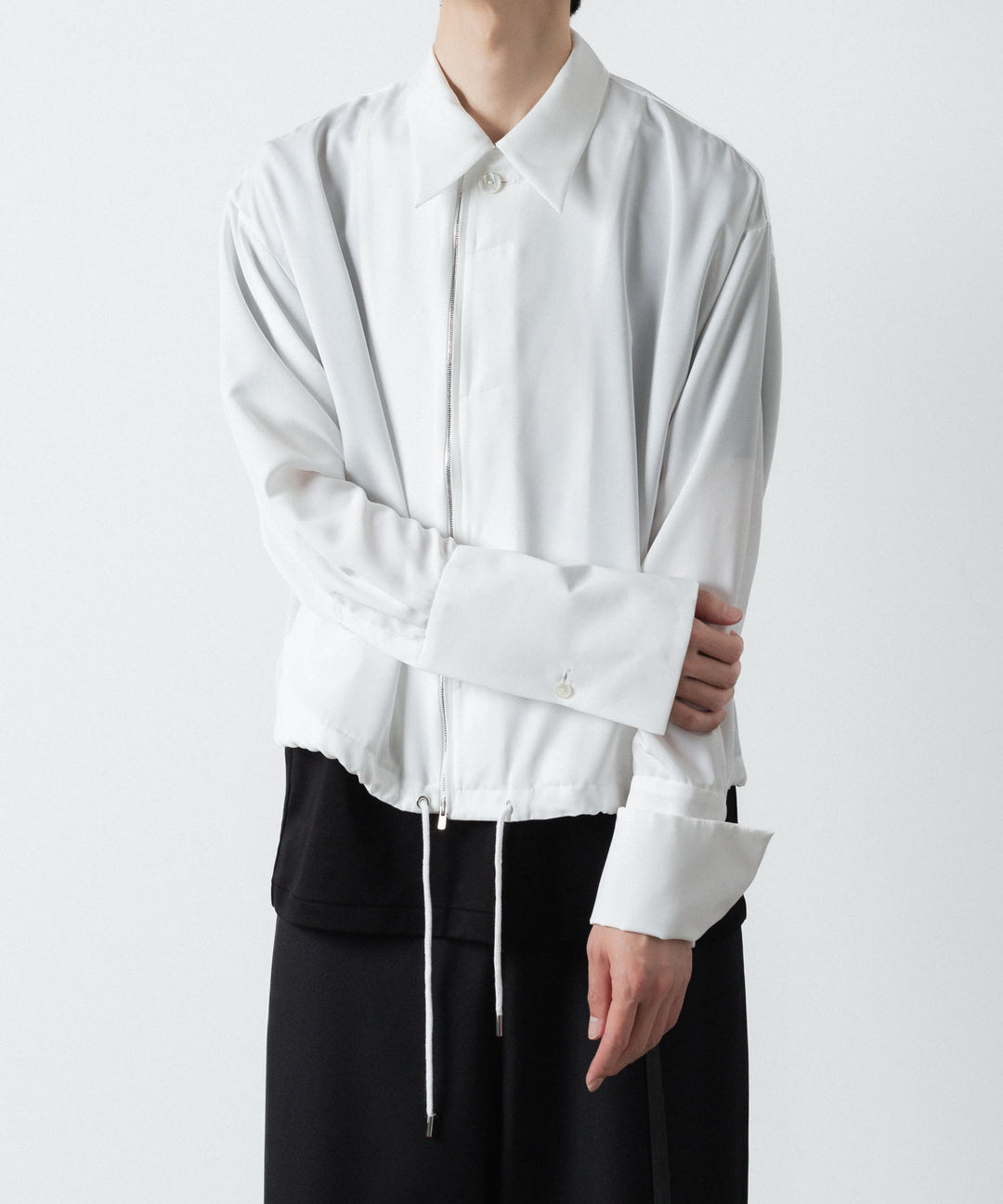 ato(アトウ)のDOUBLE CUFFS ZIP SHIRT - WHITEの公式通販サイトsession福岡セレクトショップ