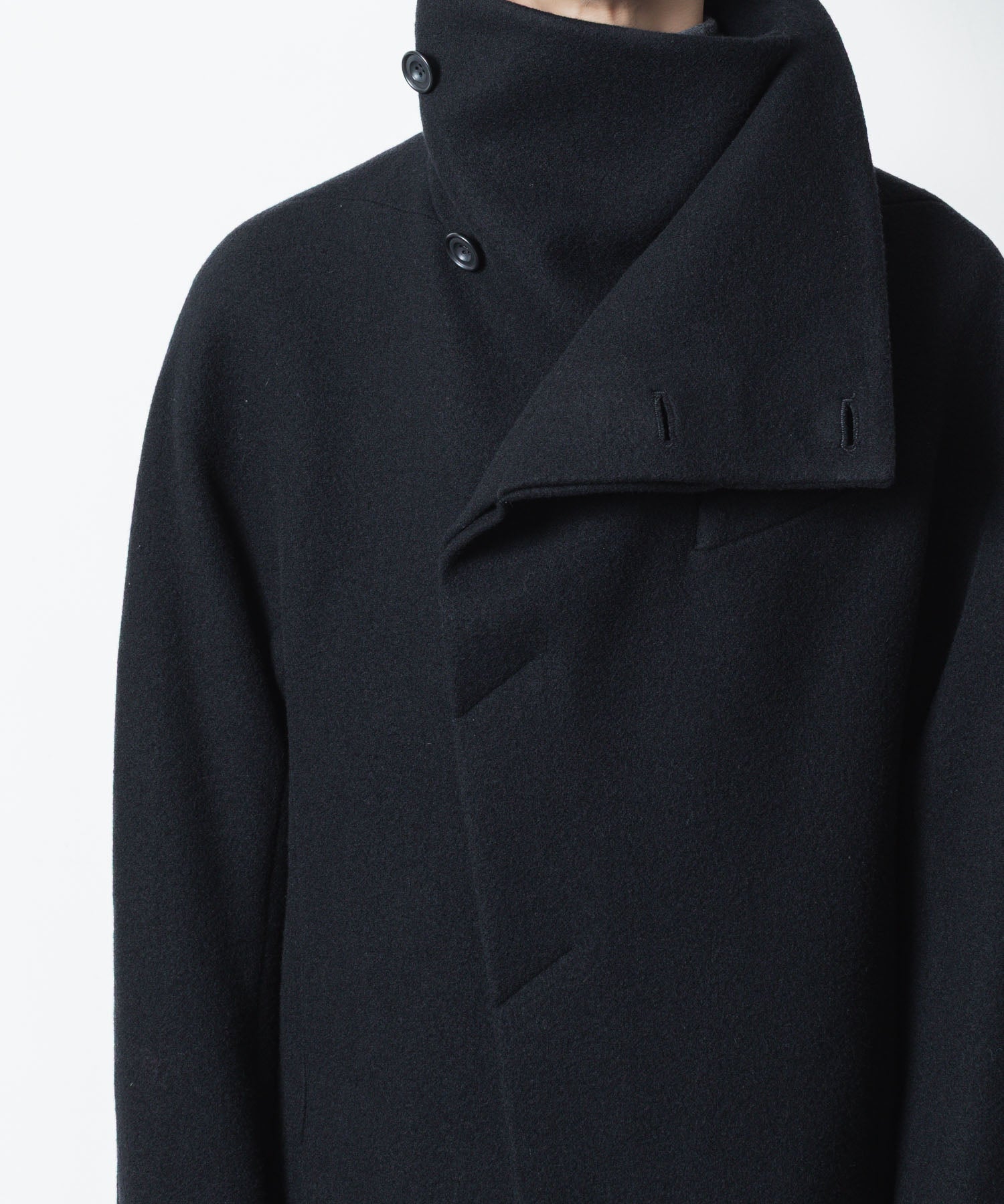 ato(アトウ)のENGLAND LAMB MELTON STAND COLLAR COAT - BLACKの公式通販サイトsession福岡セレクトショップ