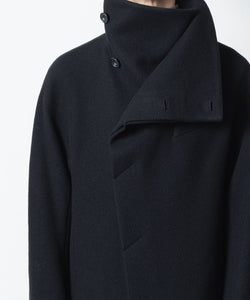 ato】ENGLAND LAMB MELTON STAND COLLAR COAT - BLACK | 公式通販