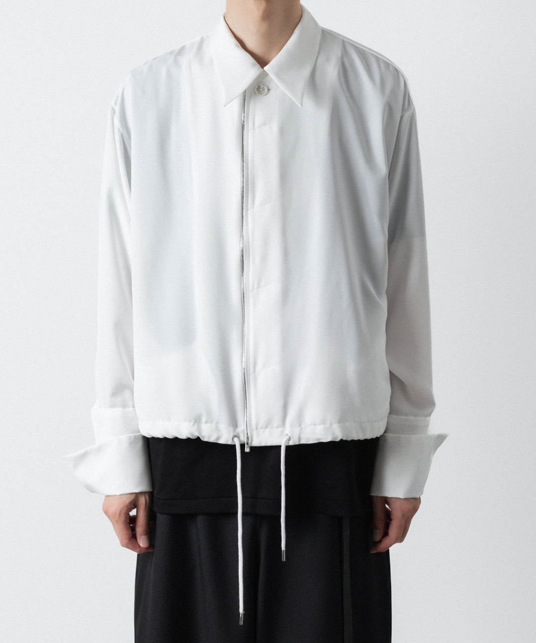 ato(アトウ)のDOUBLE CUFFS ZIP SHIRT - WHITEの公式通販サイトsession福岡セレクトショップ