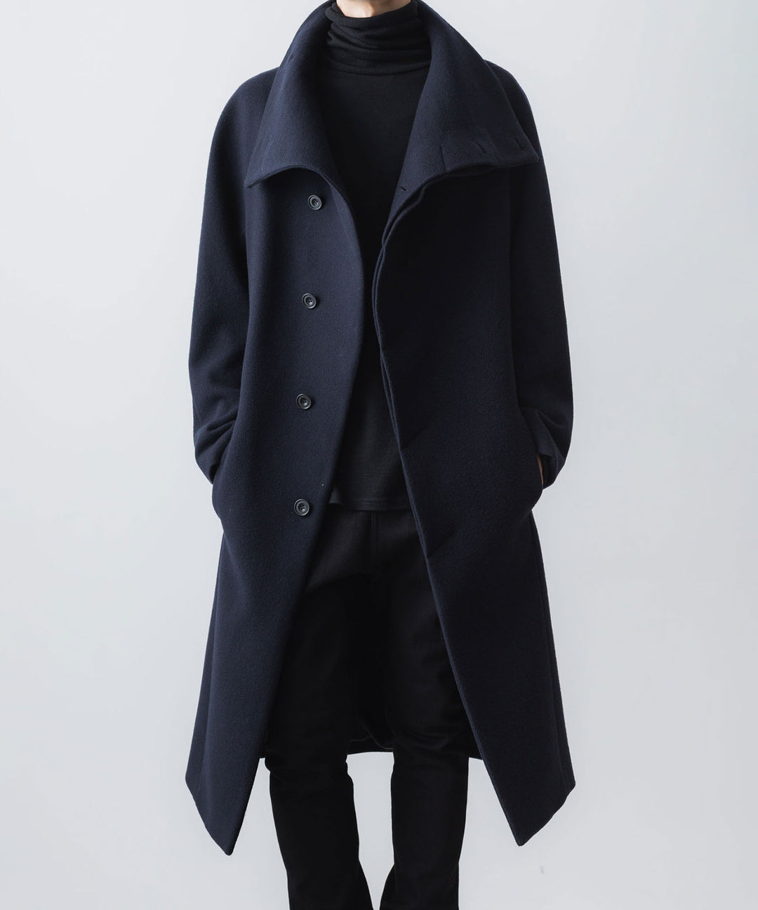 ato(アトウ)のENGLAND LAMB MELTON STAND COLLAR COAT -  NAVYの公式通販サイトsession福岡セレクトショップ