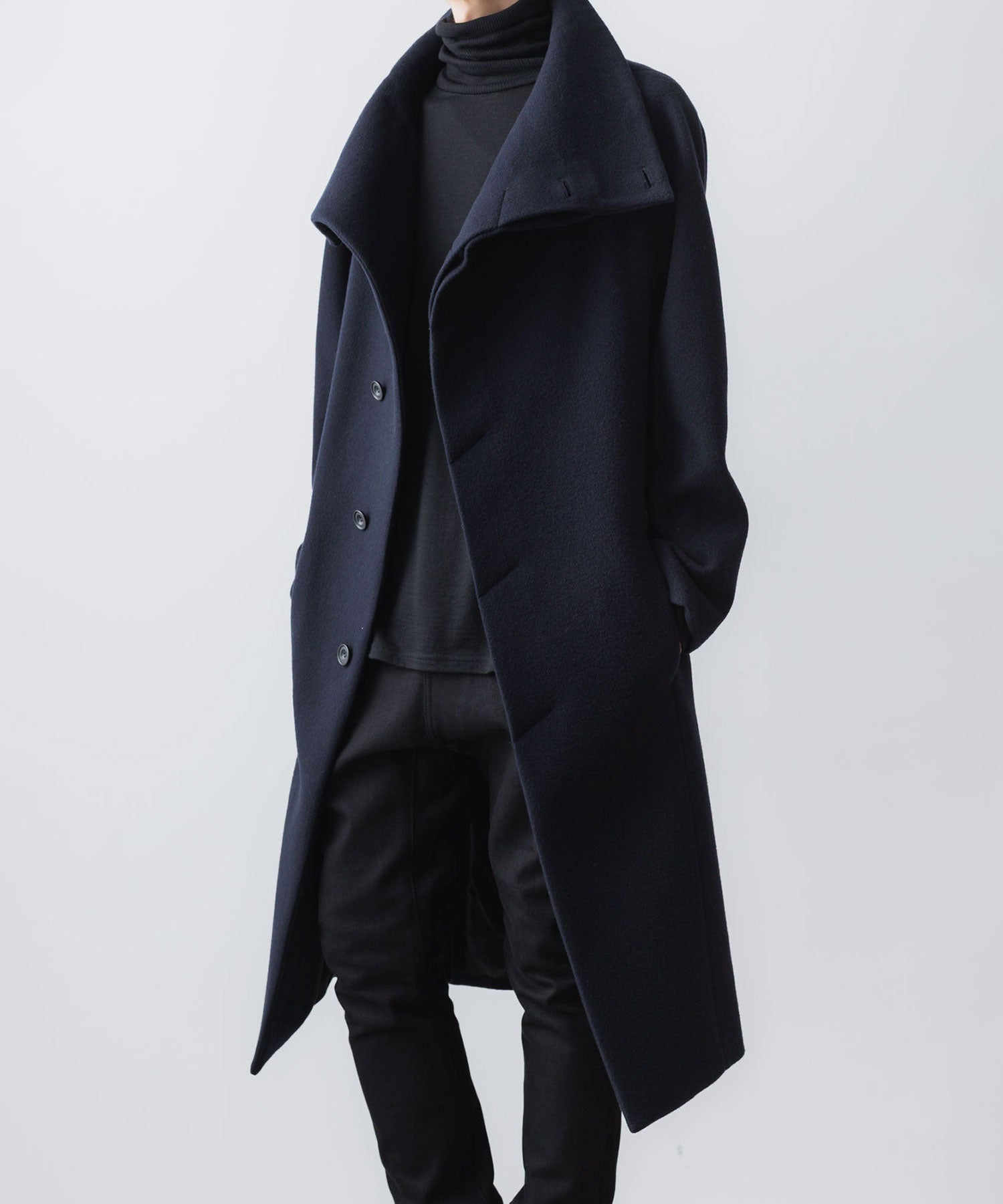 ato(アトウ)のENGLAND LAMB MELTON STAND COLLAR COAT -  NAVYの公式通販サイトsession福岡セレクトショップ