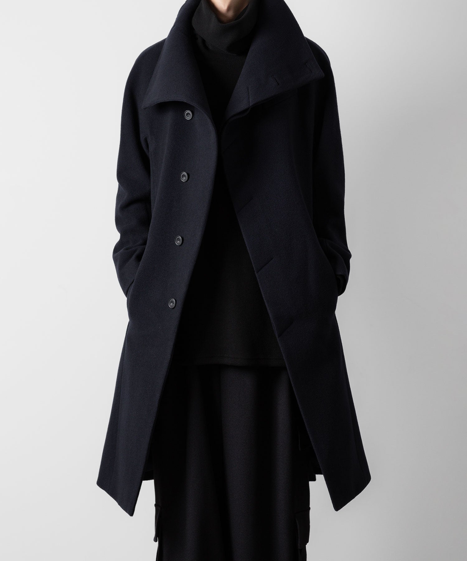 ato(アトウ)のENGLAND LAMB MELTON STAND COLLAR COAT - NAVYの公式通販サイトsession福岡セレクトショップ