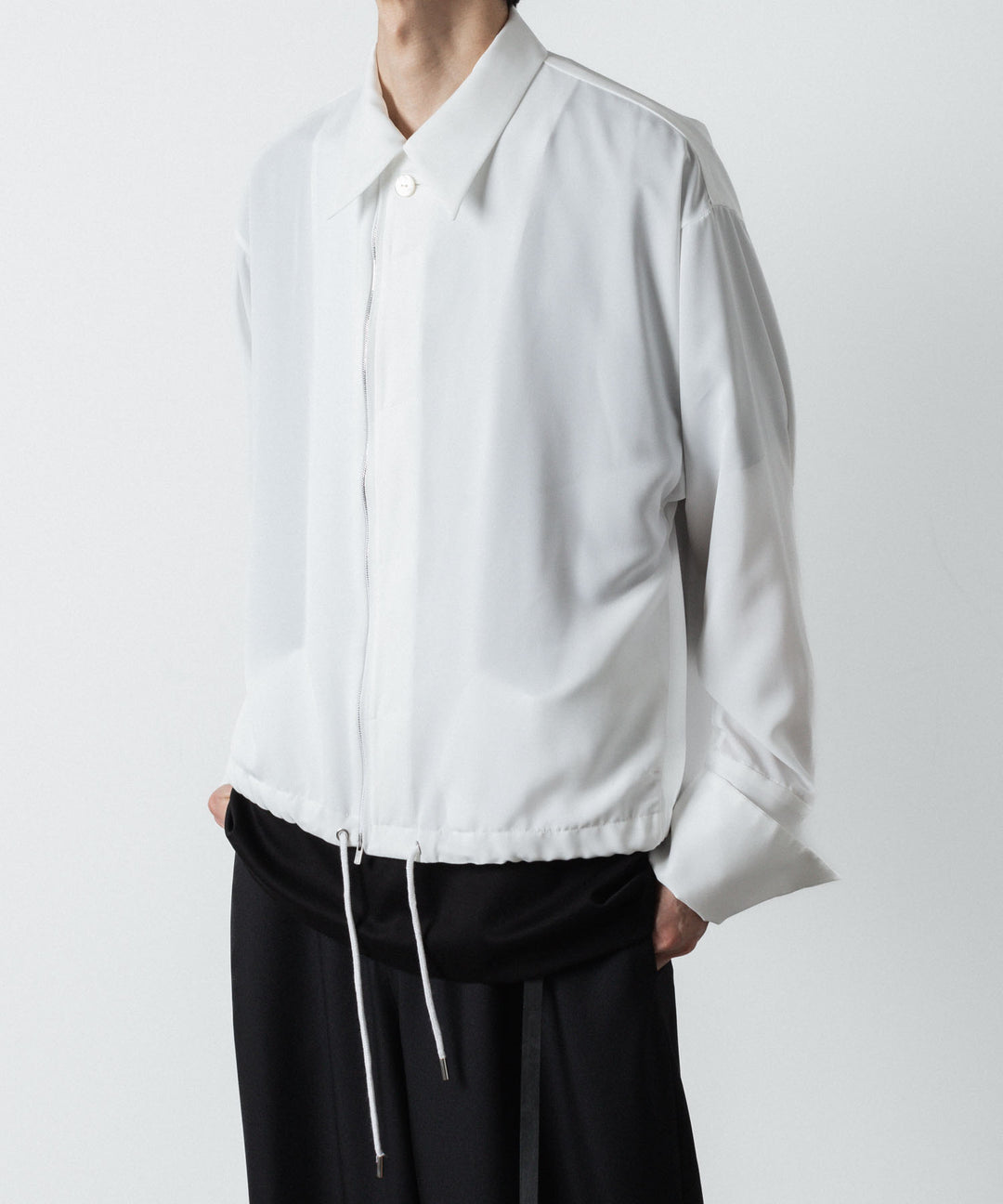 ato(アトウ)のDOUBLE CUFFS ZIP SHIRT - WHITEの公式通販サイトsession福岡セレクトショップ