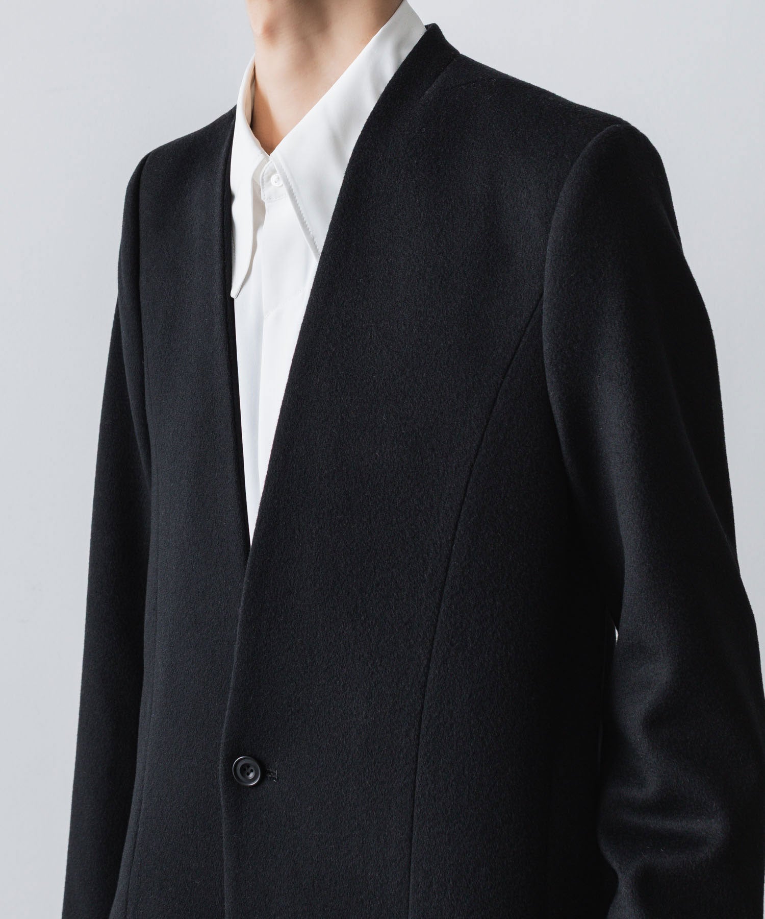 ato(アトウ)のSINGLE CHARME NO-COLLAR COAT - BLACKの公式通販サイトsession福岡セレクトショップ