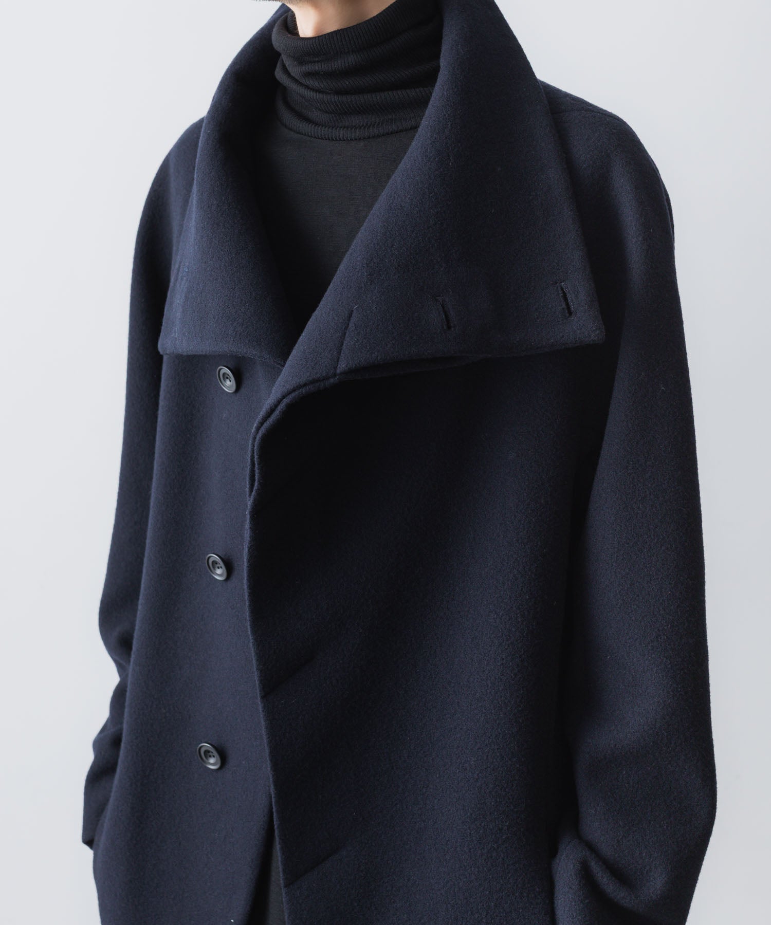 ato(アトウ)のENGLAND LAMB MELTON STAND COLLAR COAT -  NAVYの公式通販サイトsession福岡セレクトショップ