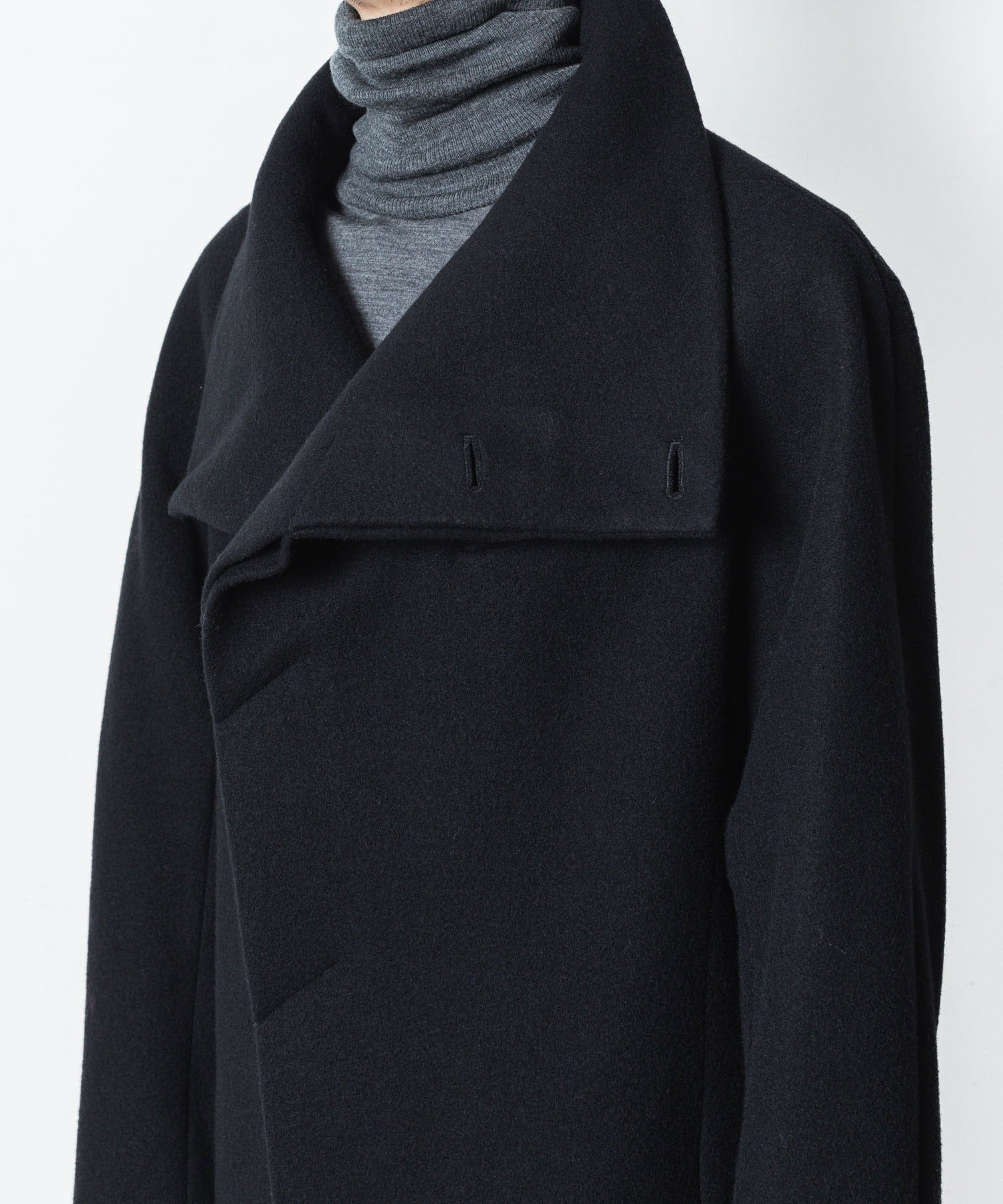 ato(アトウ)のENGLAND LAMB MELTON STAND COLLAR COAT - BLACKの公式通販サイトsession福岡セレクトショップ