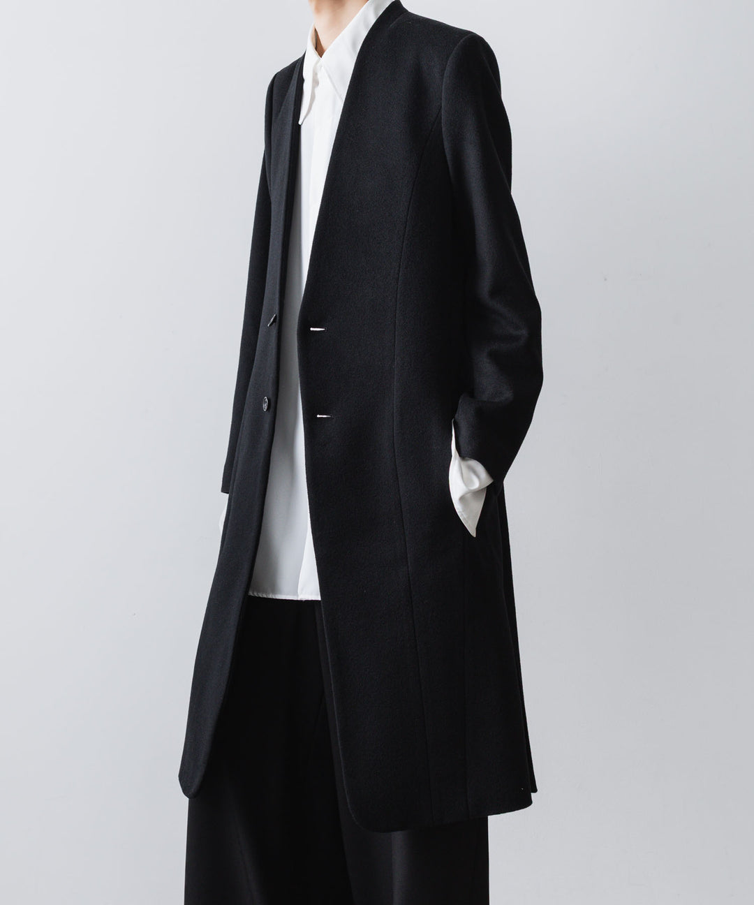 ato(アトウ)のSINGLE CHARME NO-COLLAR COAT - BLACKの公式通販サイトsession福岡セレクトショップ