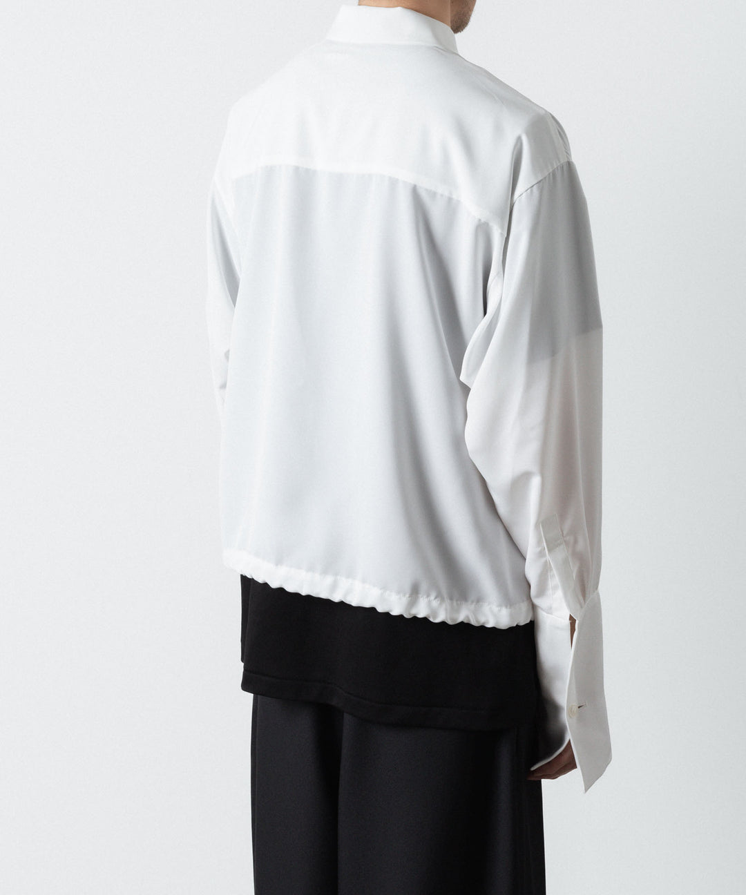 ato(アトウ)のDOUBLE CUFFS ZIP SHIRT - WHITEの公式通販サイトsession福岡セレクトショップ